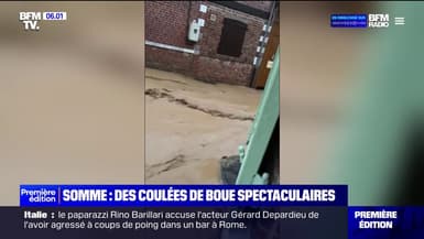 Inondations dans la Somme: des coulées de boue spectaculaires