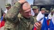 Des prisonniers russes libérés par l'armée ukrainienne au Bélarus, le 12 juin 2025