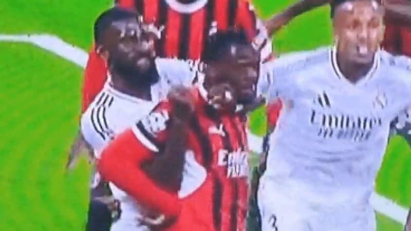 Real-Milan: l’étranglement de Rüdiger sur Fofana qui aurait pu valoir un penalty