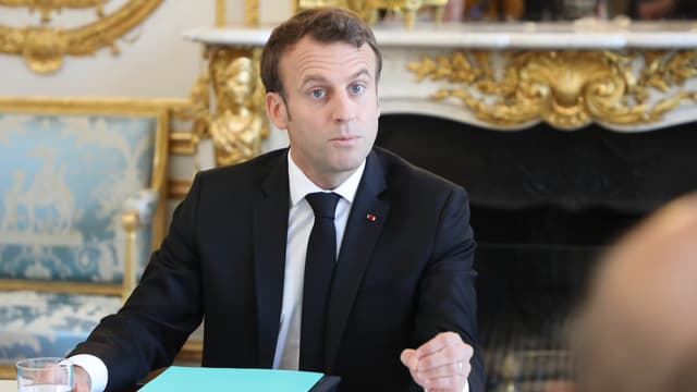 Emmanuel Macron le 23 mai 2019, lors du premier conseil de défense écologique