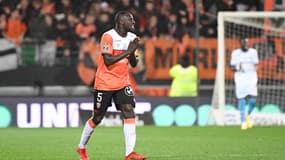 Benjamon Mendy lors de Lorient-OM (4-2, 15e journée de Ligue 1), le 10 décembre 2023