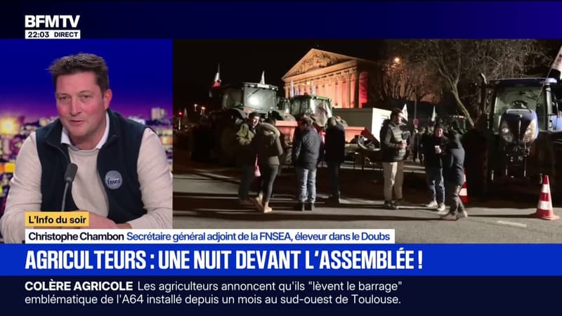 Colère agricole: "Durant la semaine, nous aurons d'autres actions régionales", déclare Christophe Chambon, secrétaire général adjoint de la FNSEA