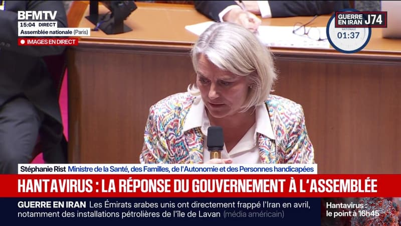 Hantavirus: "Nous n'avons pas la certitude que le virus n'ait pas encore muté", répond Stéphanie Rist, ministre de la Santé, aux députés