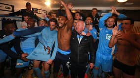 La joie des joueurs Trélissac après leur victoire contre Lille