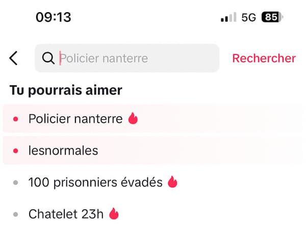 Les suggestions de la plateforme TikTok, ce 30 juin 2023