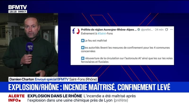 Marschall Truchot : Explosion/Rhône, incendie maîtrisé, confinement levé - 22/12