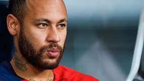 Neymar sur le banc lors du match amical PSG-Inter Milan (1-2), le 1er août 2023