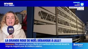 Lille: la grande roue de Noël s'installe