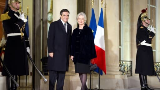 L'ancien Premier ministre François Fillon et son épouse Penelope à l'Elysée lme 26 janvier 2012 L'ancien Premier ministre François Fillon et son épouse Penelope à l'Elysée lme 26 janvier 2012