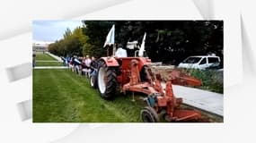 Près d'une centaine d'agriculteurs ont protesté mercredi soir à Rouen.