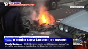 Paris: tensions près de la place de la Bastille en marge de la manifestation contre la réforme des retraites
