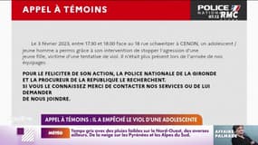 Appel à témoins: il a empêché le viol d'une adolescente 