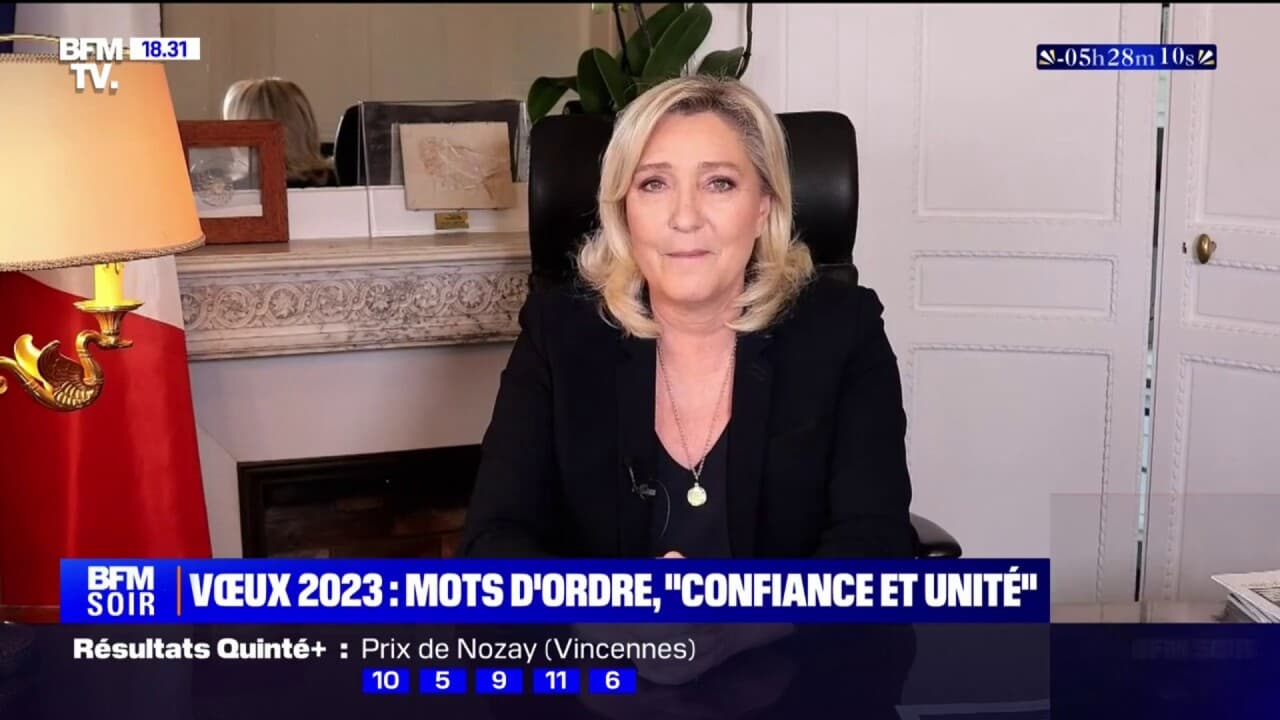 "2023 ne doit pas nous faire peur" les vœux de Marine Le Pen pour la