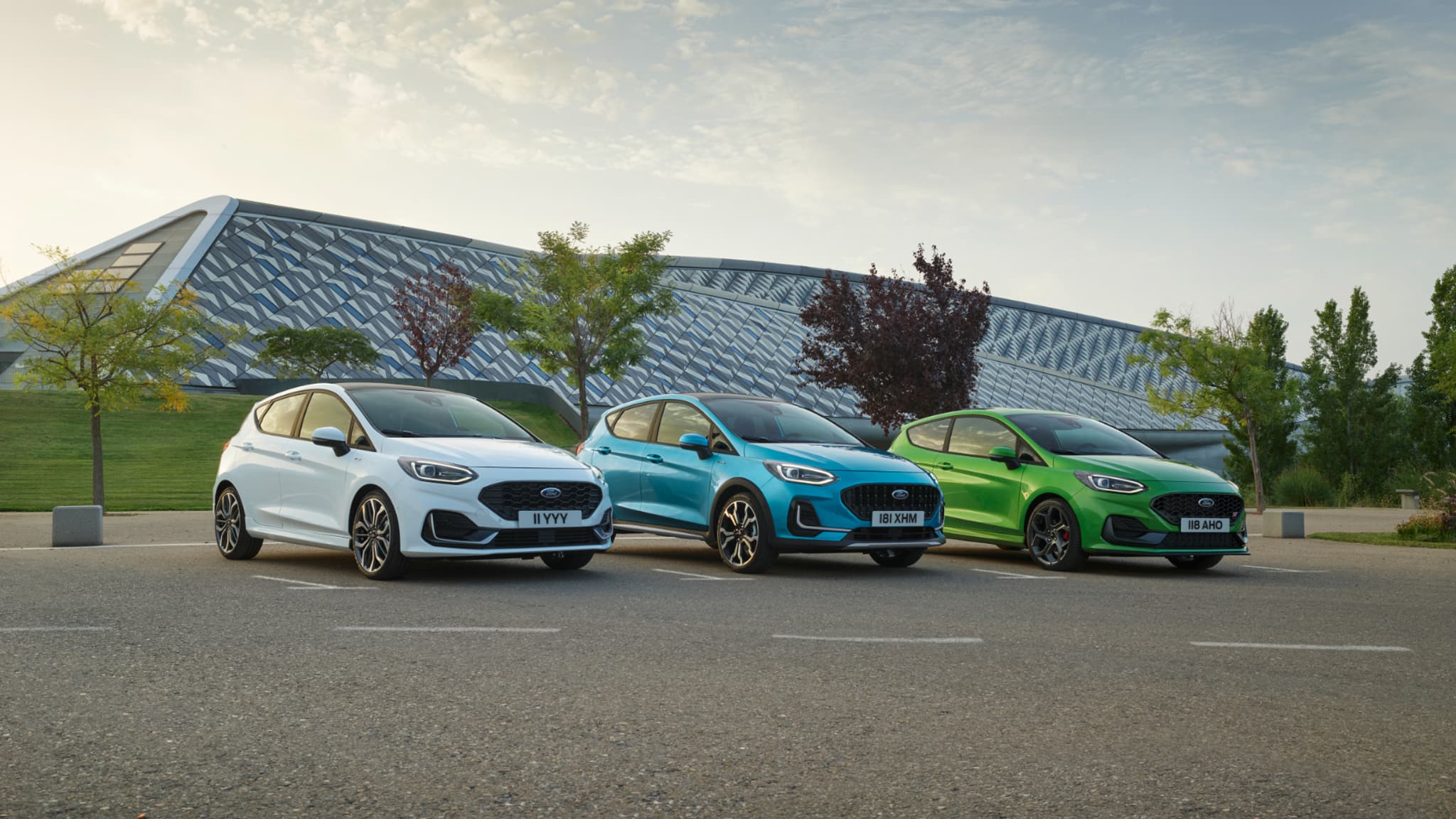 Trois versions de la Ford Fiesta dernière génération.