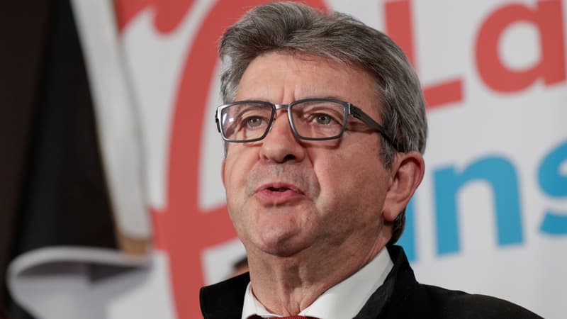 Jean-Luc Mélenchon commente les résultats de son parti le soir des élections européennes, le 26 mai 2019