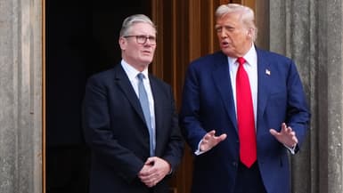 Keir Starmer et Donald Trump à Balmedie en Ecosse le 28 juillet 2025