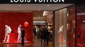 Le magasin Louis Vuitton du centre commercial Times Square à Hong Kong