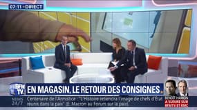 En magasin, le retour des consignes