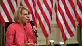 La ministre américaine de l'Education Betsy DeVos, le 12 août 2020 à Washington