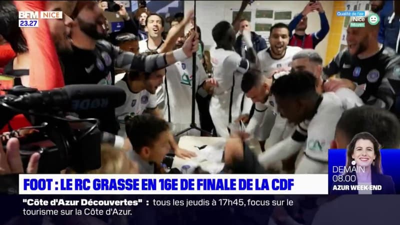Coupe de France: la joie des joueurs du RC Grasse après leur victoire contre La Tamponnaise