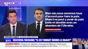 Emmanuel Macron: "Il ne peut y avoir de paix juste et durable avec un abandon de l'Ukraine"
