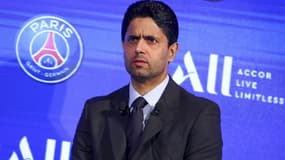 Nasser Al Khelaifi en conférence de presse, le 22 février 2019