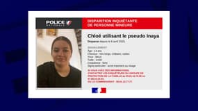 Chloé, 14 ans, a disparu depuis le 6 avril 2025 à Colomiers non loin de Toulouse (Haute-Garonne).
