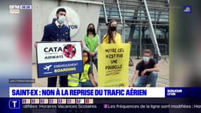 Saint-Exupéry: des manifestants protestent contre la reprise du trafic aérien