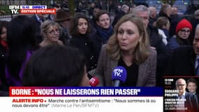 Marche contre l'antisémitisme: "On est tellement heureux et rassurés que les Français aient répondu présents", affirme Yaël Braun-Pivet