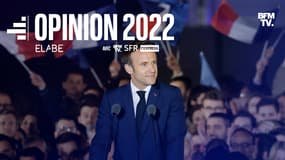 Emmanuel Macron le 24 avril 2022 à Paris   