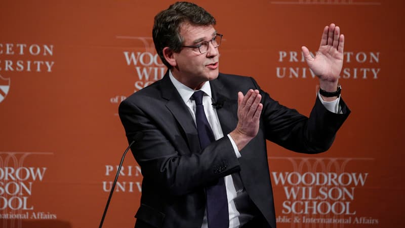 Arnaud Montebourg en conférence à Princeton, aux Etats-Unis, le 23 février 2015.