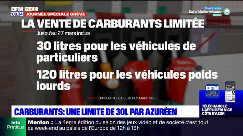 Alpes-Maritimes: la vente de carburant limitée à 30 litres pour les particuliers