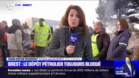 Carburants: le dépôt pétrolier de Brest toujours bloqué, malgré les aides annoncées par Jean Castex 