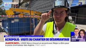 Visite du chantier de désamiantage du palais Acropolis à Nice