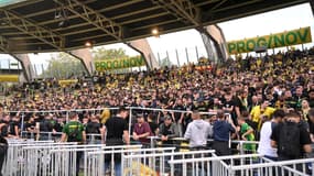 Des supporters nantais lors de Nantes-OM, le 1er septembre 2023.