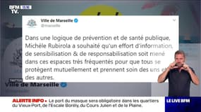 Le port du masque sera rendu obligatoire dans certaines zones de Marseille à partir de ce samedi