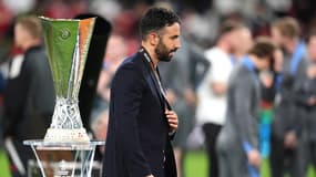 La déception de Ruben Amorim après la défaite de Manchester United en finale de la Ligue Europa contre Tottenham (1-0), le 21 mai 2025