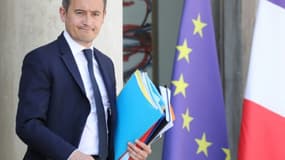 Le ministre des Comptes publics Gérald Darmanin quitte l'Elysée après le conseil des ministres le 29 mai 2019 à Paris
