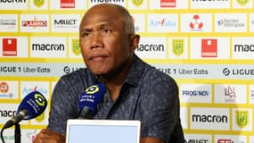 Antoine Kombouaré face à la presse, août 2022