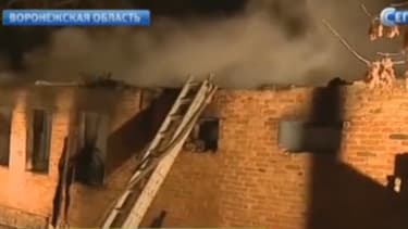 Des images de l'incendie diffusées dans la nuit par des chaînes de télévision russes.