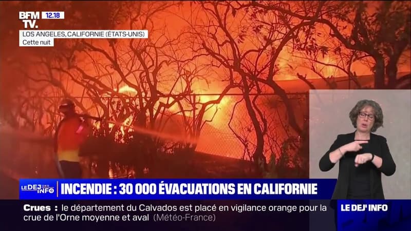 Incendie à Los Angeles: 1.200 hectares déjà ravagés et 30.000 personnes ont ordre d'évacuer