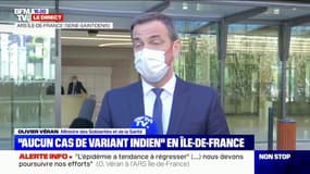 Olivier Véran "fait le constat qu'il y a un certain nombre de grands centres de vaccination qui ont des créneaux de vaccination ouverts"