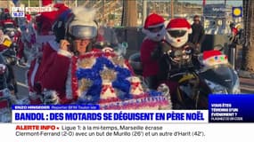 Var: des motards défilent déguisés en père Noël à Bandol