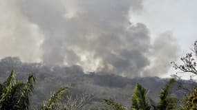 Un feu de forêt près de Robore, Santa Cruz, en Bolivie, le 24 août 2019.