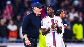 OL-Monaco : Laurent Blanc et Castello Lukeba le 19 mai 2023