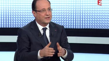 François Hollande lors de son interview ce jeudi soir, sur France 2.