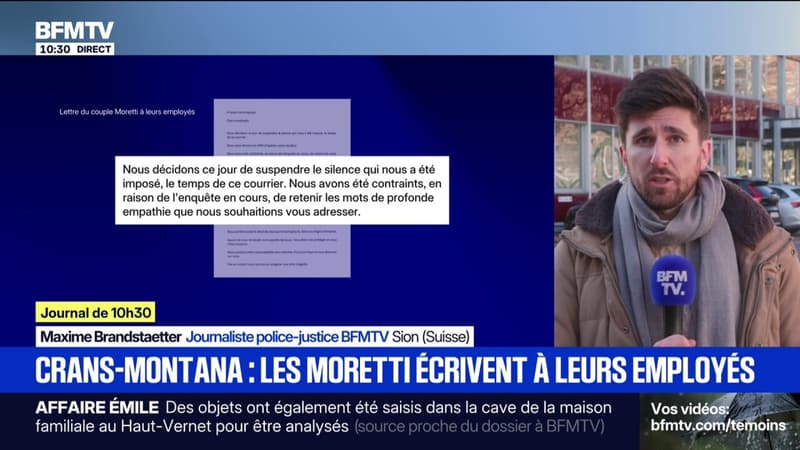 Jacques et Jessica Moretti, gérants du Constellation, s'adressent pour la première fois depuis l'incendie de Crans-Montana à leurs employés dans une lettre
