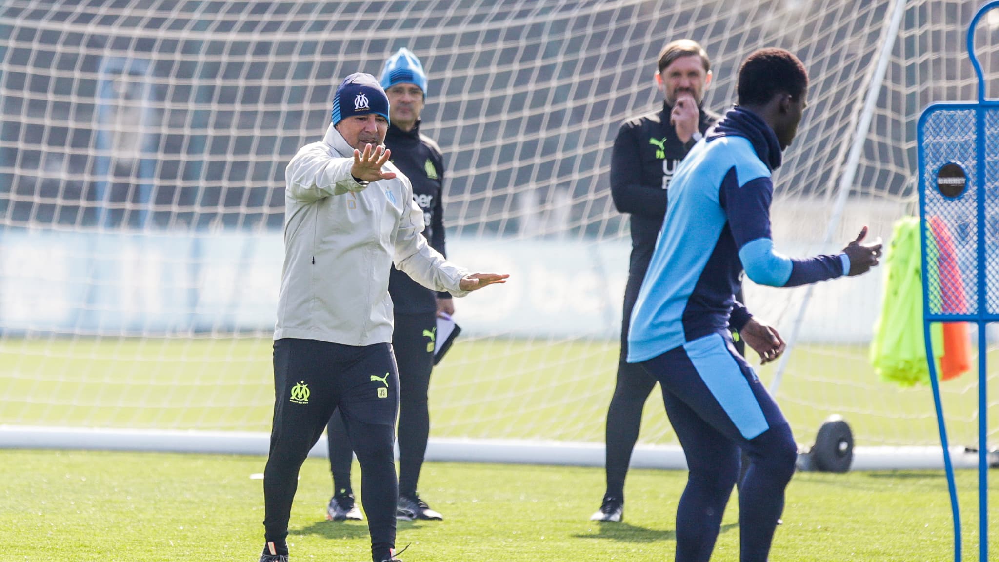 Jorge Sampaoli lors de son deuxième entraînement à la tête de l'OM Jorge Sampaoli lors de son deuxième entraînement à la tête de l'OM