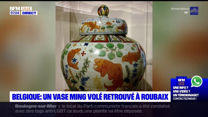Regarder la vidéo Un vase Ming rarissime, volé en Belgique, retrouvé sur un parking de Roubaix
