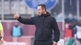 Roberto De Zerbi pendant le match de l'OM à Metz en Ligue 1, le 4 octobre 2025